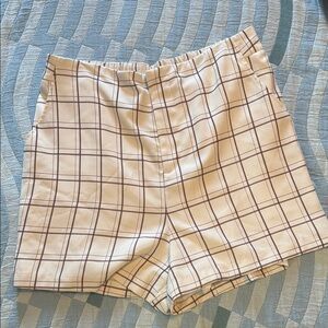 Chic High Waist Plaid Shorts from Anthropologie
